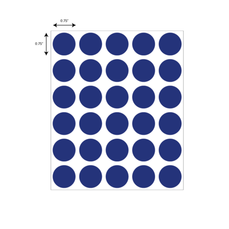 Nevs 3/4" Color Coding Dots Dk Blue - Sheet Form DOT-34M Dk Blue